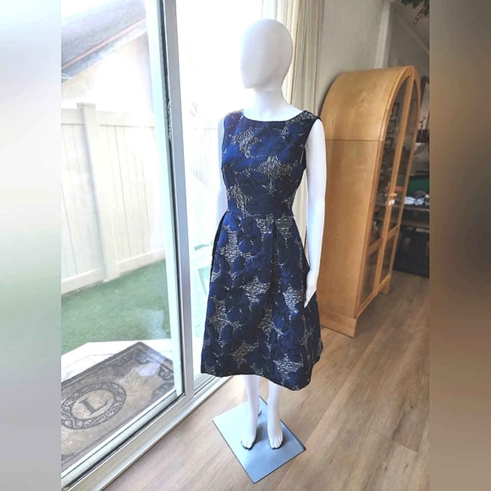 Vintage inspired blue and silver flower dress!